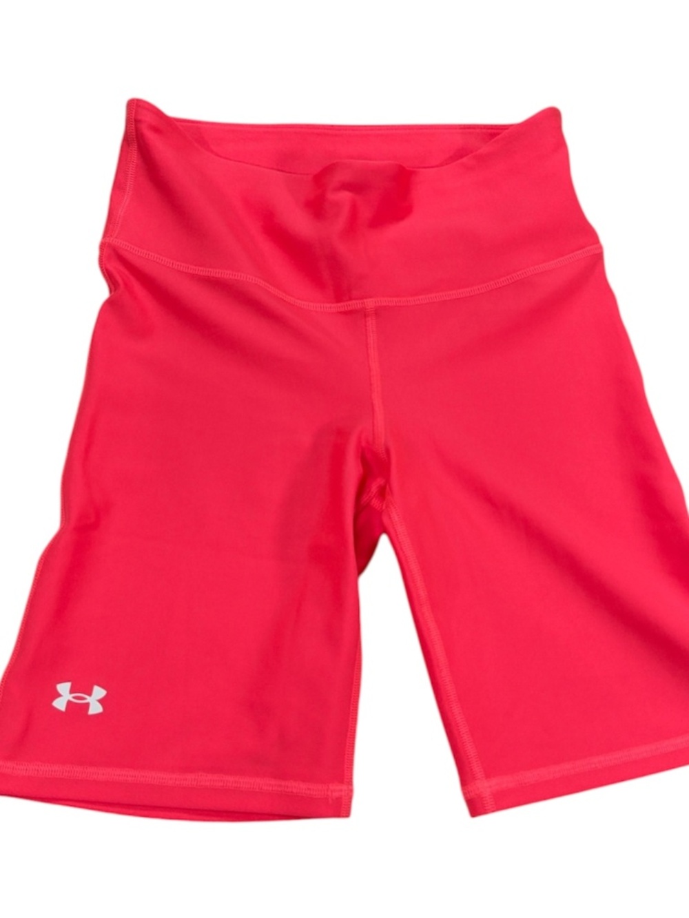 Under Armour Women's SM Neon Pink High Rise Compression Bike Shorts Activewear